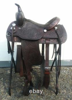 Crates western trail ranch saddle 15 1/2 model #150 + breast collar & chinch