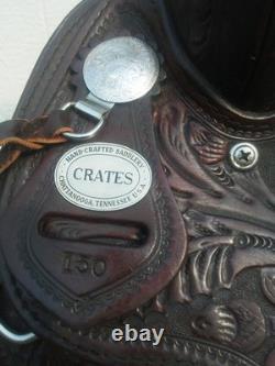 Crates western trail ranch saddle 15 1/2 model #150 + breast collar & chinch