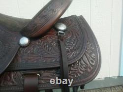 Crates western trail ranch saddle 15 1/2 model #150 + breast collar & chinch