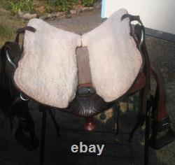 Crates western trail ranch saddle 15 1/2 model #150 + breast collar & chinch