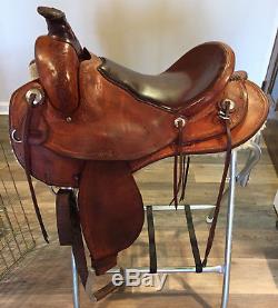 Custom 15.5 Amish Made Western Saddle, Steele Flex Tree 28 lbs