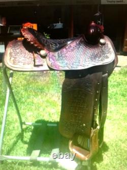 Custom 15 Inch Slim Fallis Balanced Ride Western Show Reining Trail Saddle Best