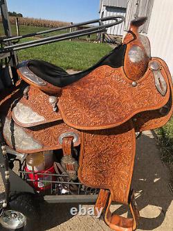 Custom Dale Chavez Western Show Saddle withSilver 16.5 (Pleasure, Trail, HMS)