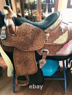 Custom Dale Chavez Western Show Saddle withSilver 16.5 (Pleasure, Trail, HMS)