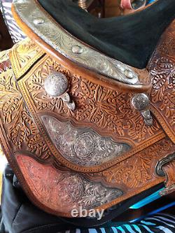 Custom Dale Chavez Western Show Saddle withSilver 16.5 (Pleasure, Trail, HMS)