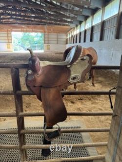 Custom Double C Western Barrel Saddle With Alligator Seat