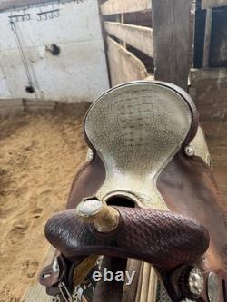 Custom Double C Western Barrel Saddle With Alligator Seat