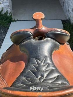 Custom Kevin Parrish Western Half Breed Trail Saddle 17 and Nettles Stirrups