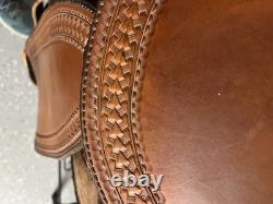 Custom Kevin Parrish Western Half Breed Trail Saddle 17 and Nettles Stirrups