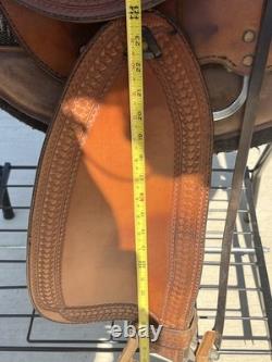 Custom Kevin Parrish Western Half Breed Trail Saddle 17 and Nettles Stirrups
