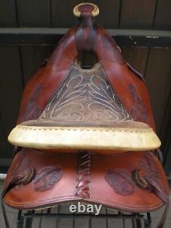 Custom Made John Fallis Balanced Ride Western Horse Saddle Roses Rawhide #5252