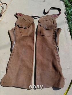 Custom Made Leather Shotgun Chaps/Batwing Chaps, Western Saddles, Tack, Ranch