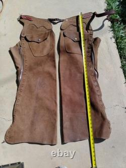 Custom Made Leather Shotgun Chaps/Batwing Chaps, Western Saddles, Tack, Ranch