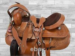 Custom Made Western Saddle Used Horse Pleasure Barrel Racing Tack 15 16 17 18