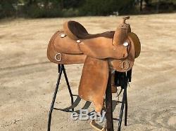 Custom Western Roughout Training Saddle 16