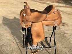 Custom Western Roughout Training Saddle 16