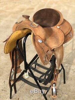 Custom Western Roughout Training Saddle 16