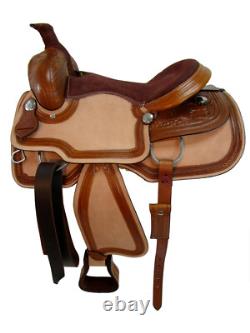 Custom Western Trail Saddle Horse Pleasure Tooled Leather Tack Set 18 17 16 15