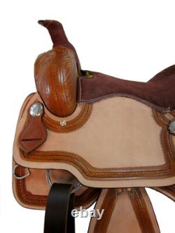 Custom Western Trail Saddle Horse Pleasure Tooled Leather Tack Set 18 17 16 15