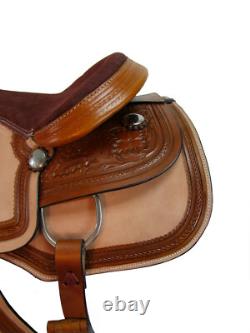 Custom Western Trail Saddle Horse Pleasure Tooled Leather Tack Set 18 17 16 15