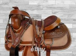 Custom Western Trail Saddle Horse Pleasure Tooled Leather Tack Set 18 17 16 15