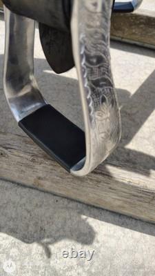 Custom Western Trail Show Ranch Saddle 15.5 Black with Simco silver for parades