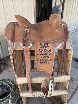 Custom handmade Slone Saddle 14 Western Team Roping, Ranch Saddle