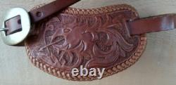 Custom made Tooled Braided Edge Dragon Arrow Stirrup Hobble Straps
