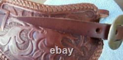 Custom made Tooled Braided Edge Dragon Arrow Stirrup Hobble Straps