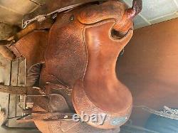 Custom tooled Art Vancore western saddle 16