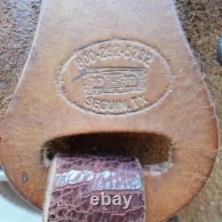 D&D Western Barrel Saddle 14Tooled Leather Suede Seat Crystal Conchos Seguin TX