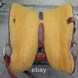 D&D Western Barrel Saddle 14Tooled Leather Suede Seat Crystal Conchos Seguin TX