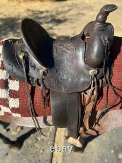 D. E Walker Visalia antique Collector Saddle