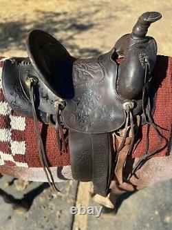 D. E Walker Visalia antique Collector Saddle
