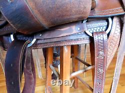 Dakota 16 Hard Seat Ranch A-Fork Western Roping Saddle 209AF