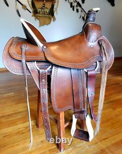 Dakota 16 Hard Seat Ranch A-Fork Western Roping Saddle 209AF