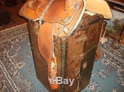 Dale Chavez 16 Custom Western Show Saddle withChestplate Silver Tooled Leather Ex