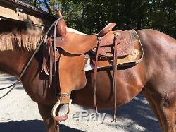 Dale Chavez Cutting Cow horse Saddle padded to 15.5