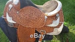 Dale Chavez STERLING SILVER show saddle, 15 seat