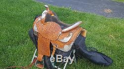 Dale Chavez STERLING SILVER show saddle, 15 seat