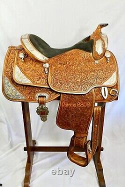 Dale Chavez Western Show Saddle Silver WithGold Trim 16 Seat FQHBars Mint