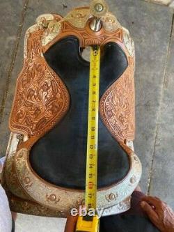 Dale Chavez Western Show Saddle Silver WithGold Trim 16 Seat GORGEOUS