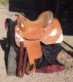 Dale Chavez Western Show Saddle with Matching Bridle, Silver