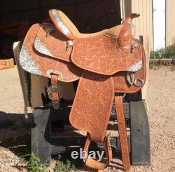 Dale Chavez Western Show Saddle with Matching Bridle, Silver
