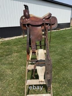 Dale Fredricks 16 Roping Ranch Saddle withcinches and headstall