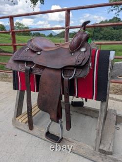 Dale Fredricks reining western saddle 16 leather rough out