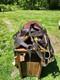Dark Oil Western Saddle 16 Bridle, Tie Down Set