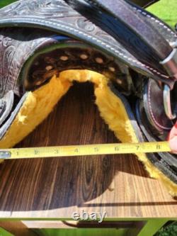Dark Oil Western Saddle 16 Bridle, tie down set