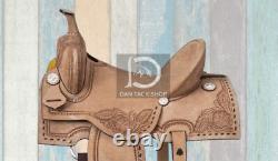 Deep Seat Western Barrel Leather Horse Saddle with Tack size Free shipping