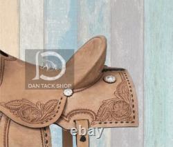 Deep Seat Western Barrel Leather Horse Saddle with Tack size Free shipping